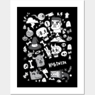 Cute Halloween Doodle Posters and Art